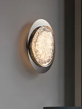 קריסטל פלטינה אמנות מנורת קיר חדר השינה ליד המיטה מנורה אופטי אקריליק הסלון פשוט ומודרני אור הקיר